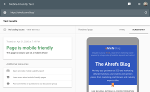 google mobile friendly test