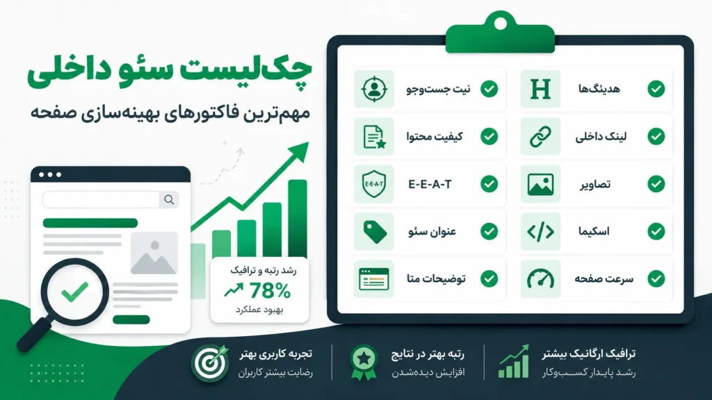 چک لیست سئو داخلی برای بهینه سازی محتوا، عنوان، متا، تصاویر و لینک داخلی